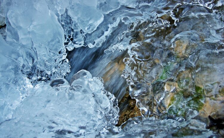 Close-up of Frozen Water